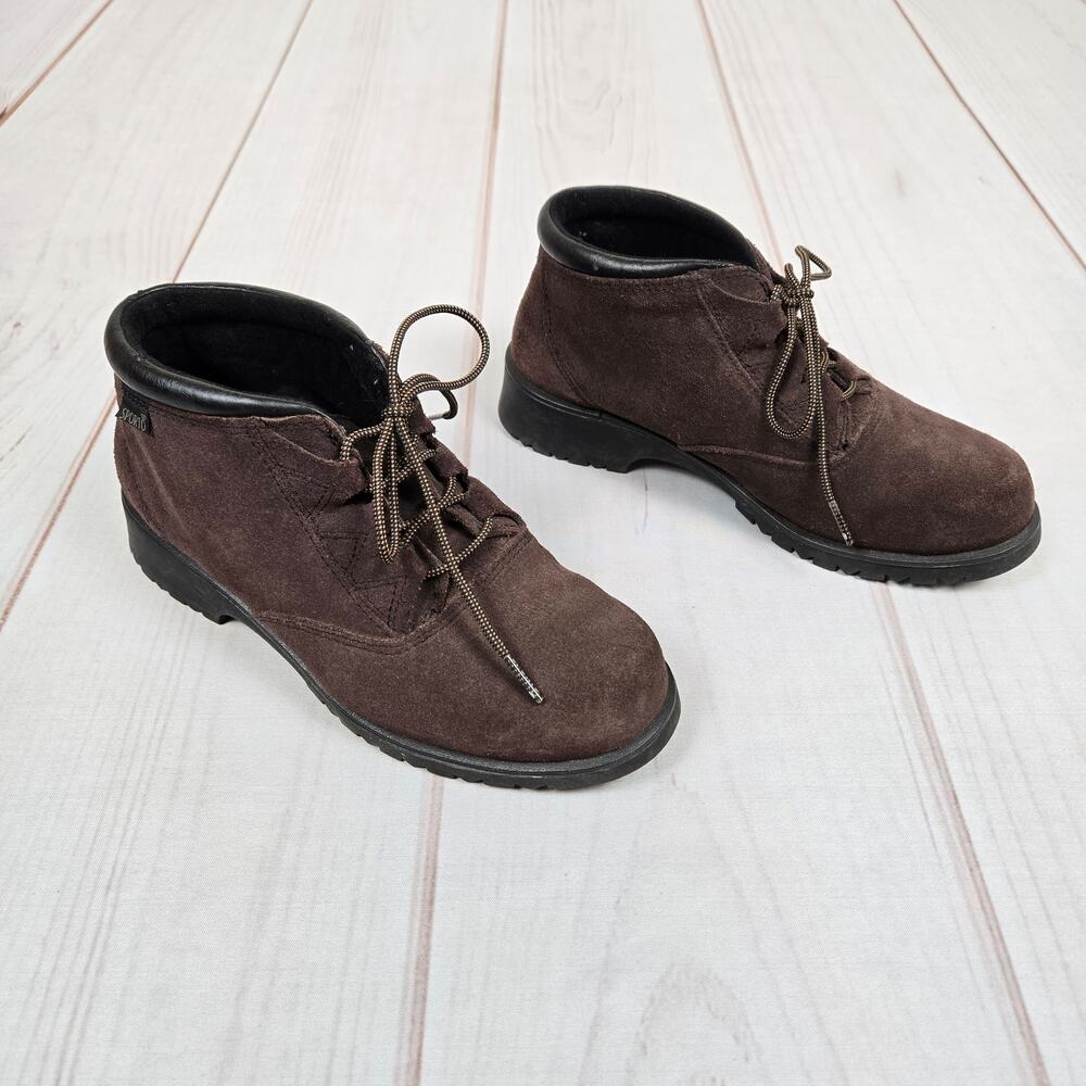 Vintage 80s 90s Suede Work Boots Chocolate Brown 8W